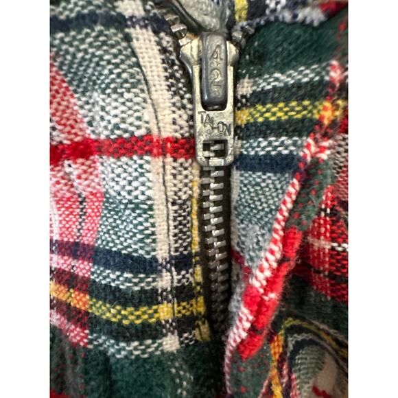 Vintage Handmade Red, Green Plaid high rise wide leg cuffed pants size medium - Picture 11 of 16